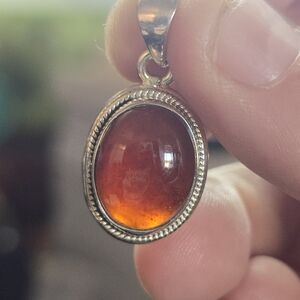 Hessonite Garnet Pendant